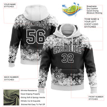 Загрузить изображение в средство просмотра галереи, Custom Stitched Black White Christmas Snowflakes 3D Sports Pullover Sweatshirt Hoodie