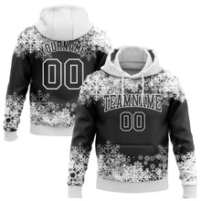 Загрузить изображение в средство просмотра галереи, Custom Stitched Black White Christmas Snowflakes 3D Sports Pullover Sweatshirt Hoodie
