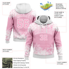 Загрузить изображение в средство просмотра галереи, Custom Stitched Light Pink White Christmas Snowflakes 3D Sports Pullover Sweatshirt Hoodie
