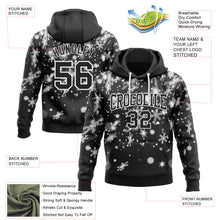 Загрузить изображение в средство просмотра галереи, Custom Stitched Black White Christmas Snowflakes 3D Sports Pullover Sweatshirt Hoodie