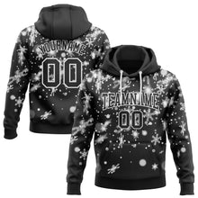 Загрузить изображение в средство просмотра галереи, Custom Stitched Black White Christmas Snowflakes 3D Sports Pullover Sweatshirt Hoodie
