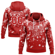 Загрузить изображение в средство просмотра галереи, Custom Stitched Red White Christmas Snowflakes 3D Sports Pullover Sweatshirt Hoodie