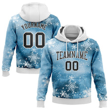 Загрузить изображение в средство просмотра галереи, Custom Stitched Panther Blue Black-White Christmas Snowflakes 3D Sports Pullover Sweatshirt Hoodie