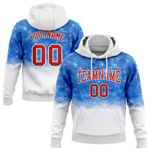 Загрузить изображение в средство просмотра галереи, Custom Stitched Royal Red-White Christmas Snowflakes 3D Sports Pullover Sweatshirt Hoodie