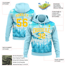 Laden Sie das Bild in den Galerie-Viewer, Custom Stitched Lakes Blue Yellow-White Christmas Snowflakes 3D Sports Pullover Sweatshirt Hoodie