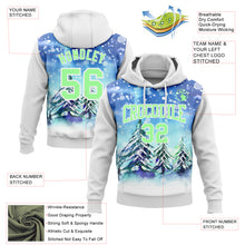 Laden Sie das Bild in den Galerie-Viewer, Custom Stitched White Pea Green Christmas Snowflakes 3D Sports Pullover Sweatshirt Hoodie