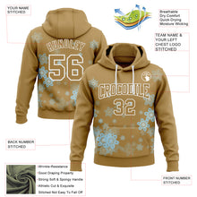 Charger l'image dans la galerie, Custom Stitched Old Gold White Christmas Snowflakes 3D Sports Pullover Sweatshirt Hoodie
