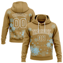 Charger l'image dans la galerie, Custom Stitched Old Gold White Christmas Snowflakes 3D Sports Pullover Sweatshirt Hoodie