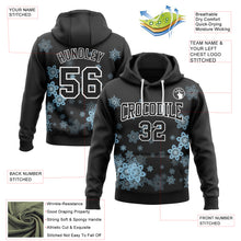 Laden Sie das Bild in den Galerie-Viewer, Custom Stitched Black White Christmas Snowflakes 3D Sports Pullover Sweatshirt Hoodie