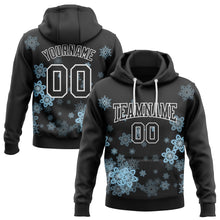 Laden Sie das Bild in den Galerie-Viewer, Custom Stitched Black White Christmas Snowflakes 3D Sports Pullover Sweatshirt Hoodie