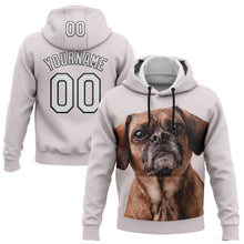 Load image into Gallery viewer, Custom Stitched Gray Black 3D Pattern Design Puggle Sports Pullover Sweatshirt Hoodie