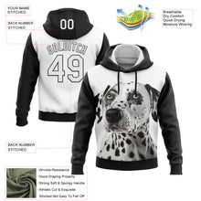 Load image into Gallery viewer, Custom Stitched White Black 3D Pattern Design Dalmatian Dog Sports Pullover Sweatshirt Hoodie