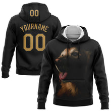 Load image into Gallery viewer, Custom Stitched Black Old Gold 3D Pattern Design Golden Retriever Dog Sports Pullover Sweatshirt Hoodie