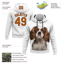 Laden Sie das Bild in den Galerie-Viewer, Custom Stitched White Texas Orange-Black 3D Pattern Design King Charles Dog Sports Pullover Sweatshirt Hoodie
