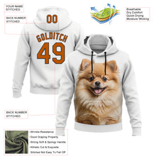 Laden Sie das Bild in den Galerie-Viewer, Custom Stitched White Texas Orange-Black 3D Pattern Design Pomeranian Dog Sports Pullover Sweatshirt Hoodie