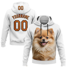 Laden Sie das Bild in den Galerie-Viewer, Custom Stitched White Texas Orange-Black 3D Pattern Design Pomeranian Dog Sports Pullover Sweatshirt Hoodie