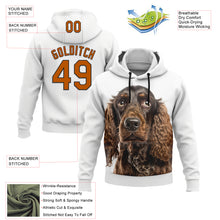 Laden Sie das Bild in den Galerie-Viewer, Custom Stitched White Texas Orange-Black 3D Pattern Design American Spaniel Dog Sports Pullover Sweatshirt Hoodie