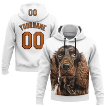 Laden Sie das Bild in den Galerie-Viewer, Custom Stitched White Texas Orange-Black 3D Pattern Design American Spaniel Dog Sports Pullover Sweatshirt Hoodie