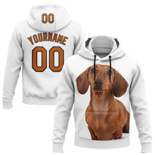 Laden Sie das Bild in den Galerie-Viewer, Custom Stitched White Texas Orange-Black 3D Pattern Design Dachshund Dog Sports Pullover Sweatshirt Hoodie