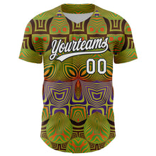 Загрузить изображение в средство просмотра галереи, Custom Olive White-Black 3D Pattern Design Black History Month Authentic Salute To Service Baseball Jersey