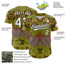 Загрузить изображение в средство просмотра галереи, Custom Olive White-Black 3D Pattern Design Black History Month Authentic Salute To Service Baseball Jersey