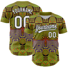 Загрузить изображение в средство просмотра галереи, Custom Olive White-Black 3D Pattern Design Black History Month Authentic Salute To Service Baseball Jersey