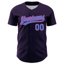 Загрузить изображение в средство просмотра галереи, Custom Purple Electric Blue-Pink 3D Love Heart Valentine's Day Authentic Baseball Jersey