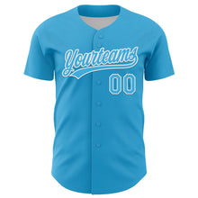 Charger l'image dans la galerie, Custom Sky Blue White 3D Love Heart Valentine's Day Authentic Baseball Jersey