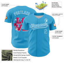 Charger l'image dans la galerie, Custom Sky Blue White 3D Love Heart Valentine's Day Authentic Baseball Jersey