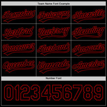 Загрузить изображение в средство просмотра галереи, Custom Black Red 3D Love Heart Valentine's Day Authentic Baseball Jersey