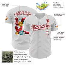 Загрузить изображение в средство просмотра галереи, Custom White Red 3D Love Heart Valentine's Day Authentic Baseball Jersey