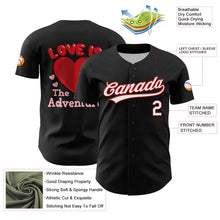 Загрузить изображение в средство просмотра галереи, Custom Black White-Red 3D Love Heart Valentine's Day Authentic Baseball Jersey