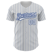 Загрузить изображение в средство просмотра галереи, Custom White Royal Pinstripe Royal 3D Love Heart Valentine's Day Authentic Baseball Jersey
