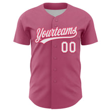 Загрузить изображение в средство просмотра галереи, Custom Pink White-Neon Pink 3D Love Heart Valentine's Day Authentic Baseball Jersey