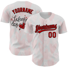 Загрузить изображение в средство просмотра галереи, Custom White Red-Black 3D Love Heart Valentine's Day Authentic Baseball Jersey