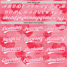 Загрузить изображение в средство просмотра галереи, Custom Neon Pink White 3D Love Heart Valentine's Day Authentic Baseball Jersey