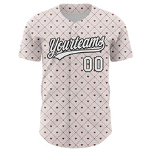Загрузить изображение в средство просмотра галереи, Custom White Black 3D Love Heart Valentine's Day Authentic Baseball Jersey