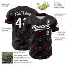 Загрузить изображение в средство просмотра галереи, Custom Black White 3D Love Heart Valentine's Day Authentic Baseball Jersey