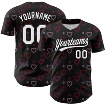 Загрузить изображение в средство просмотра галереи, Custom Black White 3D Love Heart Valentine's Day Authentic Baseball Jersey