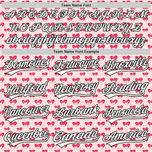 Загрузить изображение в средство просмотра галереи, Custom Light Pink White-Black 3D Love Heart Valentine's Day Authentic Baseball Jersey