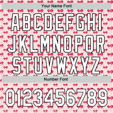 Загрузить изображение в средство просмотра галереи, Custom Light Pink White-Black 3D Love Heart Valentine's Day Authentic Baseball Jersey
