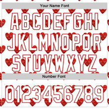 Загрузить изображение в средство просмотра галереи, Custom White Red 3D Love Heart Valentine's Day Authentic Baseball Jersey