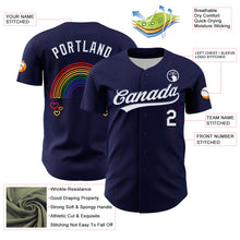 Загрузить изображение в средство просмотра галереи, Custom Navy White 3D Love Heart Valentine's Day Authentic Baseball Jersey