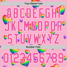 Загрузить изображение в средство просмотра галереи, Custom Light Pink Pink-White 3D Love Heart Valentine's Day Authentic Baseball Jersey