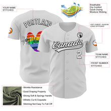 Загрузить изображение в средство просмотра галереи, Custom White Black 3D Love Heart Valentine's Day Authentic Baseball Jersey