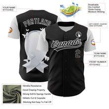 Загрузить изображение в средство просмотра галереи, Custom Black White 3D Lung Cancer Ribbon Authentic Baseball Jersey