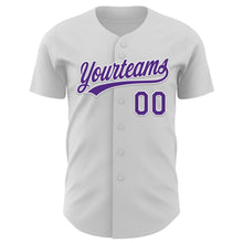 Загрузить изображение в средство просмотра галереи, Custom White Purple 3D Pancreatic Cancer Ribbon Authentic Baseball Jersey