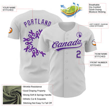 Загрузить изображение в средство просмотра галереи, Custom White Purple 3D Pancreatic Cancer Ribbon Authentic Baseball Jersey
