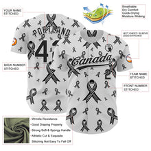 Загрузить изображение в средство просмотра галереи, Custom White Black 3D Skin Cancer Ribbon Authentic Baseball Jersey