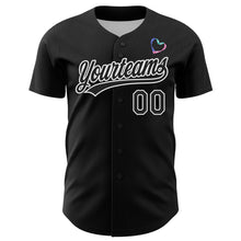 Laden Sie das Bild in den Galerie-Viewer, Custom Black White 3D Thyroid Cancer Ribbon Authentic Baseball Jersey